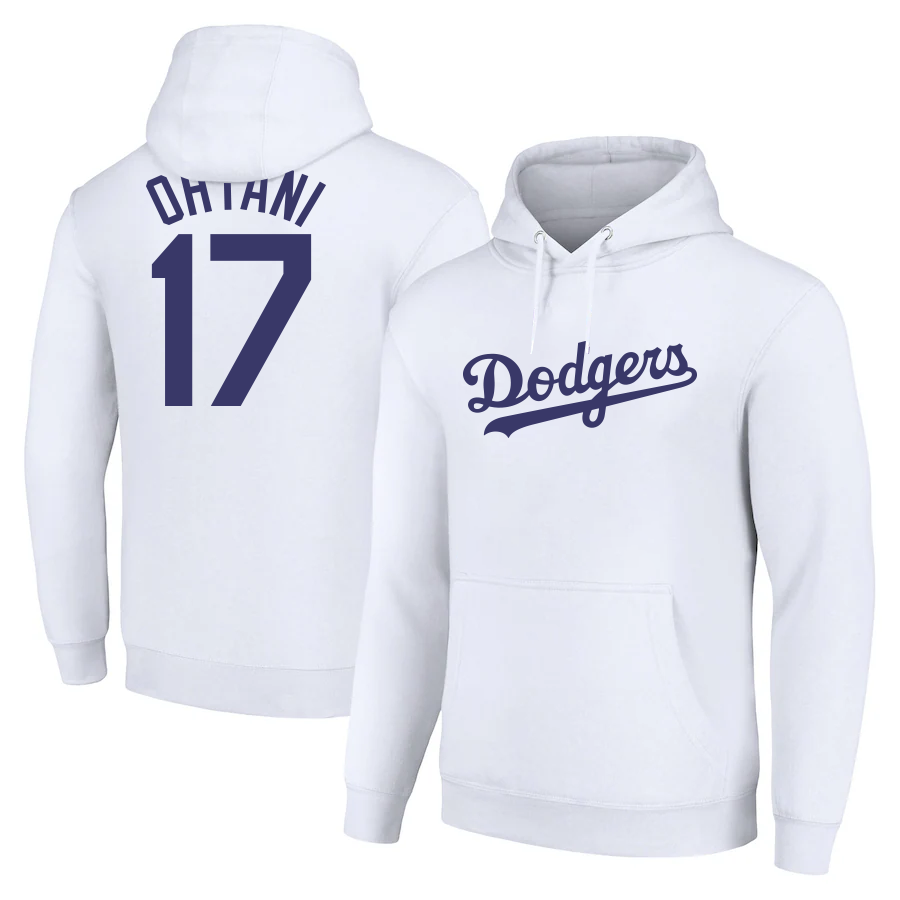 Men Los Angeles Dodgers 17 Ohtani 2024 MLB World Series Champions white hoodie